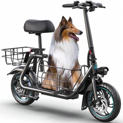 GYROOR Electric Scooter With Seat With 550W Powerful Motor, 20-Mile Range, Speed Up To 18.6MPH, Ample Storage For Pets & Cargo