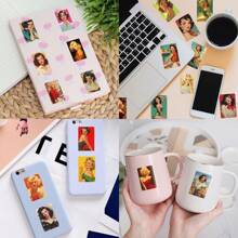 50pcs Vintage Stickers, Vinyl Waterproof Beauty Bulk Stickers For Teens Adults, Aesthetics Stickers For Journal Laptop Scrapbook Luggage Vision Board Supplies Back To School - Multicolor - View 7