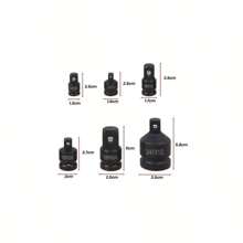 6 Pcs Socket Adapter Set Impact Wrench Nut Set 1/4 3/8 1/2 To 3/4 Inch Hardened And Tempered, Professional Tool For Commercial Or Occasional Use - Black - View 3
