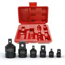 6 Pcs Socket Adapter Set Impact Wrench Nut Set 1/4 3/8 1/2 To 3/4 Inch Hardened And Tempered, Professional Tool For Commercial Or Occasional Use - Black - View 2