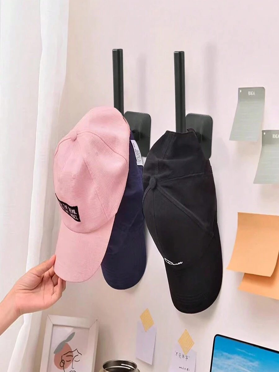 1pc Baseball Cap Rack, Wall Mounted Hat Organizer, Hat Storage Box, No Drilling Required, Door/Wardrobe Cap Rack, Suitable For Various Occasions Such As Bathroom, Kitchen, Closet, Living Room, Etc. - Multicolor - View 1