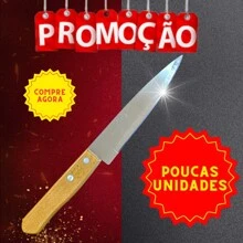 Kit 2 Faca Para Cozinha  Com Cabo de Madeira De Qualidade Afiada Premium 6 Polegadas - Marrom - Visão 7
