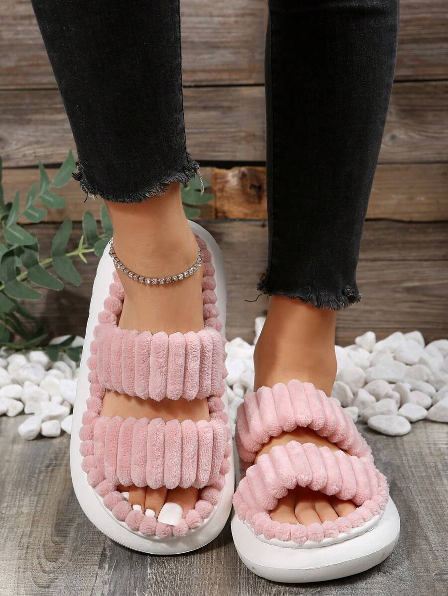 Pantuflas deportivas con plataforma para damas