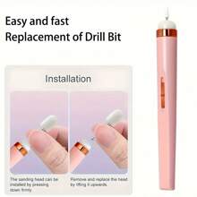 1 Stück wiederaufladbarer 5-in-1 Elektrischer Nagelpolierstift für Zuhause, wiederaufladbarer tragbarer Nagelschleifer mit geringem Geräuschpegel, professionelles Maniküre und Pediküreset