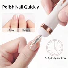 1 Stück wiederaufladbarer 5-in-1 Elektrischer Nagelpolierstift für Zuhause, wiederaufladbarer tragbarer Nagelschleifer mit geringem Geräuschpegel, professionelles Maniküre und Pediküreset