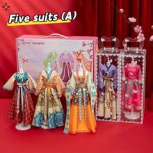 5/10 件/套创意 DIY 女孩时装设计套件，包括贴纸艺术和工艺材料，无需缝纫，是生日、万圣节、圣诞节或感恩节的理想礼物 - 彩色 - 查看 11