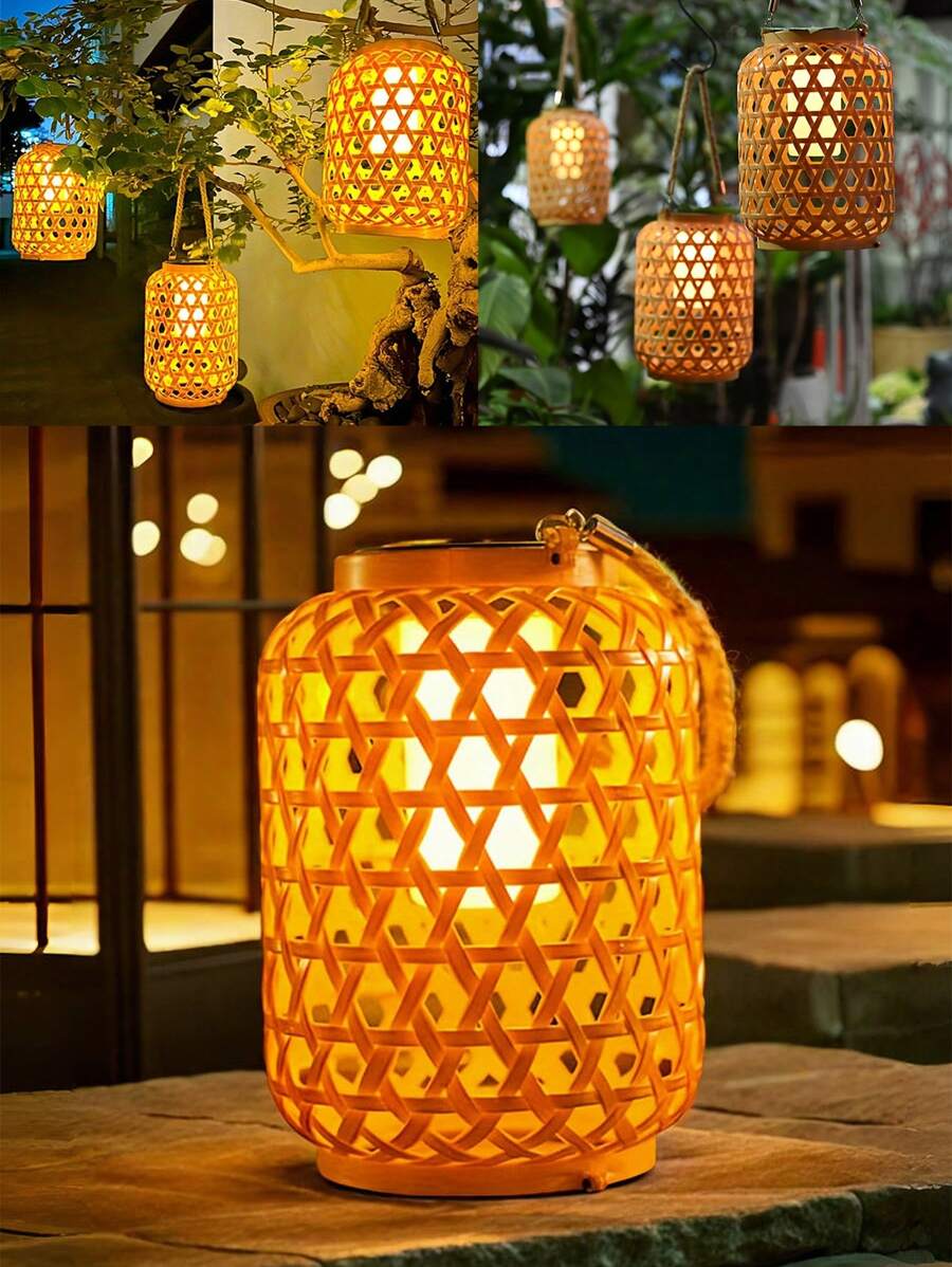 1 pieza Luces solares para exteriores, farol solar colgante, luces solares para exteriores, faroles solares a prueba de agua, iluminación solar decorativa para exteriores para jardín, patio