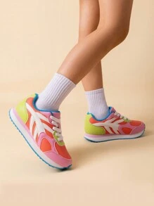 Boys Girls Sneakers Unisex-Child Casual Walking Shoes Kids Lightweight Lace-Up Tennis Shoes Comfortable - 彩色 - 查看 3