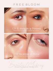 FREE BLOOM DE Paleta 6 En 1 Colorete E Iluminador Paletas Maquillaje - El diario de la Princesa - Ver 4