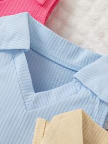 Young Girl Solid Color Sleeveless V-Neck Dress 3-Piece Set With Elegant Elegant - Multicolor - View 4