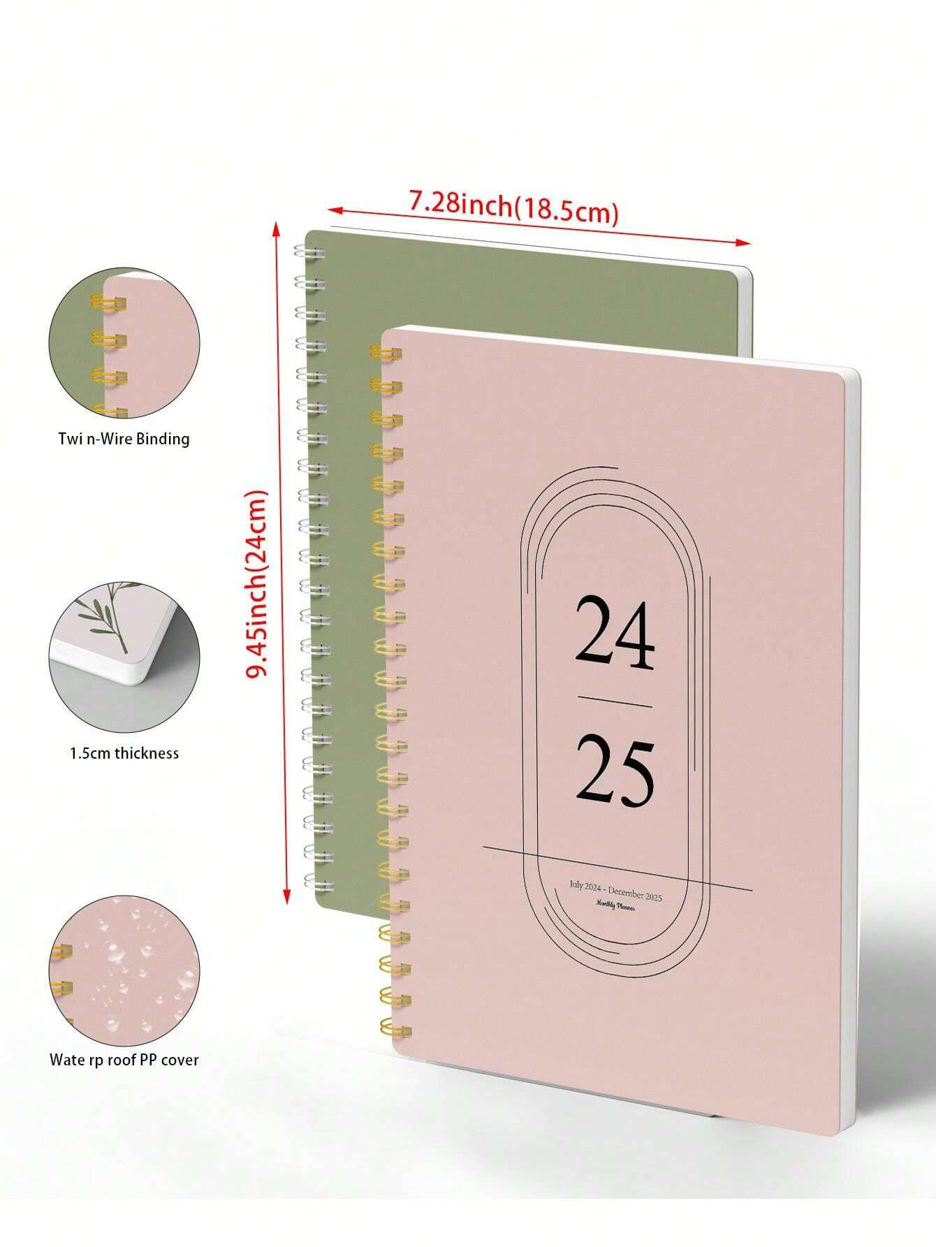 1 Der Mehrfarbige Kalender von Juli 2024 bis Dezember 2025, Wochenplan