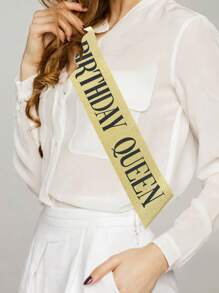 1 Set Corona de cumpleaños de oro/oro rosa + Cinta Reina, Corona con cristal de diamante brillante, Cinturón de reina de cumpleaños y Corona para fiesta de cumpleaños de dama, Fiesta individual - Multicolor - Ver 6