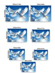 1套和平標誌攝影背景布，聚乙烯材質，帶有天空和神聖光芒背景和鴿子圖案，適用於攝影棚橫幅和派對裝飾 - 彩色 - 查看 16