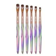 6-delige set acrylnagelborstels, maat 4/6/8/10/12/14 acrylnagelborstels voor acryltoepassing, gradiënt professionele manicurenagelborstels voor nail art, acrylpoeder en acrylnagelset DIY-salon