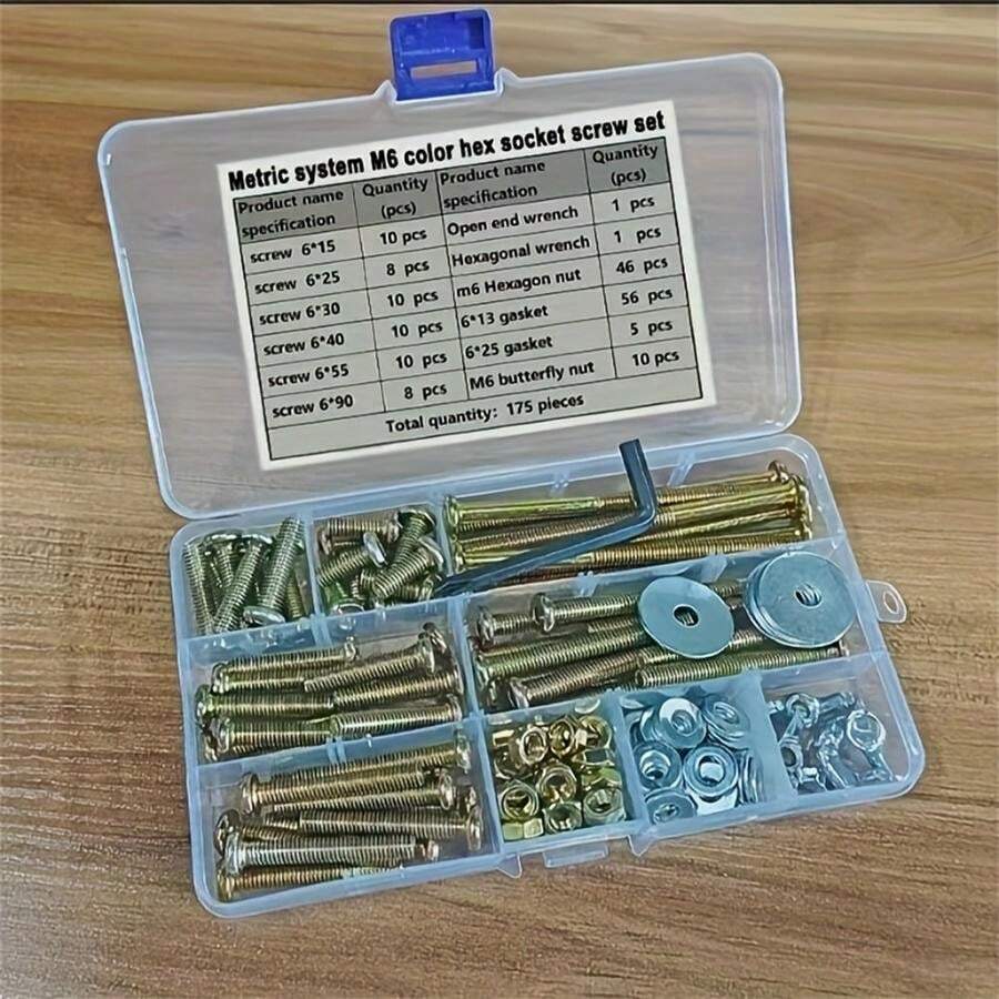 1 Set Furniture Connector Screws Assortment Kit, Colorful Flat Head M6 ...