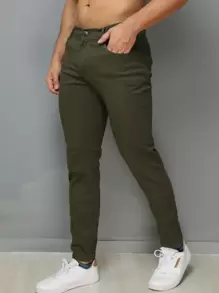 Men Pants - 軍綠色 - 查看 3