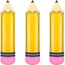 3 piezas de 27 pulgadas Lápiz inflable gigante grande Decoración de regreso a la escuela y graduación Lápiz inflable colgante Decoración de aula para regreso a la escuela, jardín, habitación, fiesta de cumpleaños - Multicolor - Ver 8