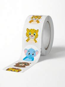 500pcs/Roll Cartoon Animal Self-Adhesive Stickers, 1inch Round Animal Icon Stickers For Back To School, Teacher Rewards, Phone Case, Cup, Scrapbooks DIY Decoration, PVC Decal Stickers - Multicolor - View 7