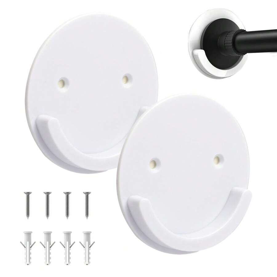 Adhesive Shower Curtain Rod Holder No Drilling, Sticking Them Up Or