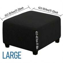 經典彈性正方形腳凳套，滑套式Grip聚酯彈性保護套帶彈性帶閉合，可機洗，家庭辦公室裝飾-1件 - 彩色 - 查看 15