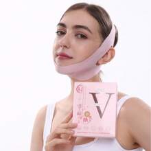 面部绷带、面部提拉面膜、提拉面膜可用于睡眠、锻炼和瑜伽。它们轻巧、透气，佩戴时不会产生褶皱。它们可以 - 粉色 - 查看 1