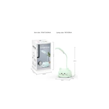 Luminária Abajur Led Usb Recarregável Gatinho Leitura - Verde - Visão 5