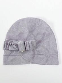 New Muslim-European Style Shiny Silk Pleated Sleeping Hat With Rolled Edge And Flower Headband