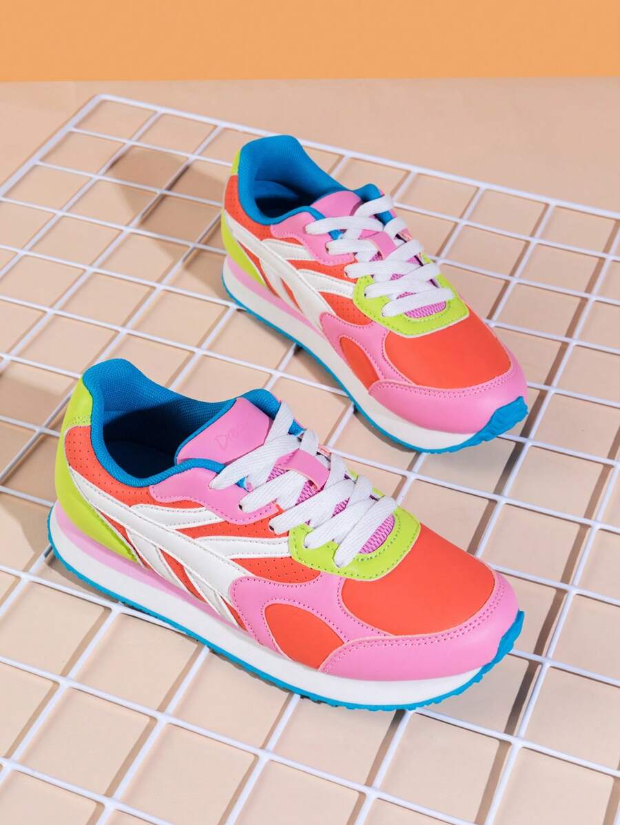 Boys Girls Sneakers Unisex-Child Casual Walking Shoes Kids Lightweight Lace-Up Tennis Shoes Comfortable - 彩色 - 查看 1