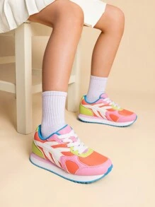 Boys Girls Sneakers Unisex-Child Casual Walking Shoes Kids Lightweight Lace-Up Tennis Shoes Comfortable - 彩色 - 查看 2