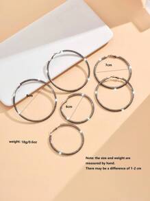 Fashion Rhinestone Black Large Circle Earrings - Hoop Earrings - View 8