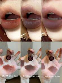 GIRLCULT Love Whisper哑光唇釉 #G61 Laced Bomb | 带微闪的哑光粉底 | 柔雾唇釉，轻盈液体唇膏 | 持久显色，附赠礼品 - G61 Laced Bomb - 查看 5