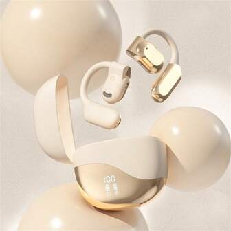 1pc Highly Attractive TWS Wireless Headphones, Ear-Hook Style, New Electroplated Model, AAC Mode, Comfortable Fit, Extra Long Playtime, Rapid Charging Type-C Case, Suitable For Calls, Jogging, Fitness And Business Trips