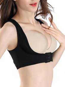 1pc Posture Correcting Shapewear With Front Cross Adjustable Body Shaper, Back Straightening Upper Garment, Women's Underwear, Chest Shaping Workout Clothes, Sitting Posture Corrector, Back Support Assistance Tops Gym Gym Accessories