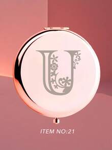 1pc Rose Gold Engraved Alphabet Series Portable Vanity Mirror, Foldable, Lightweight And Ultra-Thin, Quality Stainless Steel, Silver-Colored Nano-Electroplated Border, Exquisite Details, Suitable For All, Foldable, Square-Shaped, Portable Pocket Mirror, Classic And Luxurious Element Style, With Exquisite Details And Unique Character Design Of Name Initials, Blessings, Inspirational Characters And Patterns, The Folding Structure Ensures Durability And Reliability, Resistant To Falls And Convenient To Carry, Makeup Mirror With 180° Flip Cover, Multi-Functional Mini Mirror, Compact Mirror, Suitable For Daily, Festive, Birthday, Christmas, New Year Gifts, Small Bag Companion, Pocket-Size For Convenient Storage, Suitable For Various Occasions Such As Traveling, Gathering, Working, Studying, Suitable For All Ages, Suitable For Emotional Couples, Students, Teachers, Friends, Sisters, Women, Girls, Fathers, Mothers, Grandfathers, Grandmothers, Aunts, Nieces, Best Friends, Bosses Or Colleagues. - Rose Gold - View 13