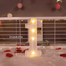 1 Peça Luz de Letra de LED, Cenário de Proposta Romântica Surpresa, Presente de Natal, Decoração Central, Adequado para Decoração de Aniversário/Casamento/Aniversário/Dia dos Namorados/Halloween/Natal/Ano Novo 2025, Presente de Aniversário e Feriado Perfeito para Família, Decoração de Quarto, Decoração de Festa, Branco (Baterias Não Incluídas)