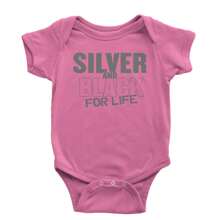 Silver And Black For Life Football Fan Infant One-Piece Romper Bodysuit And Toddler T-Shirt - Lavender - 查看 9