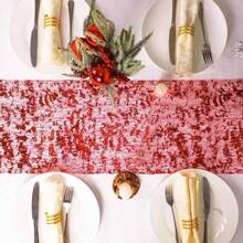 1 pieza Corredor de mesa brillante con malla metálica con purpurina para mesa de decoración de eventos, bodas, duchas nupciales, fiestas de cumpleaños