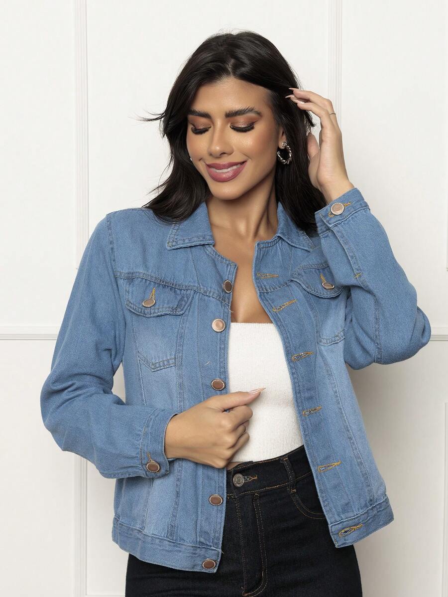 Women Denim Jackets & Coats - Rửa nhẹ - Xem 1