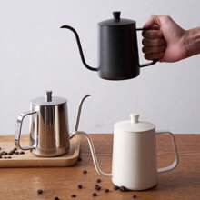 304 Stainless Steel Silver Hand Drip Coffee Kettle - Silver - View 7