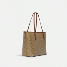 Coach Bolso de lona clásico, bolso de hombro grande, monograma clásico CJ942 IME74 - Marrón - Ver 4