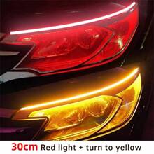 2PCS DRL Car Flexible LED Daytime Running Lights Turn Signal Lamp Headlight Waterproof 30cm 45cm 60cm White Red Yellow Blue