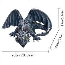 Nueva escultura de dragón agachado, estatuas guardianas de dragón gótico de resina para jardín, patio y césped, figurilla de gárgola de dragón realista para decoración de jardines todo el año - Gris - Ver 7