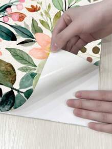 Giấy dán tường hoa màu nước trong suốt dày 1M/3M tự dính cho nền phòng, tủ, bàn và ghế, miếng dán chống thấm nước PVC chống ẩm để trang trí cải tạo, miếng dán cải tạo lột tấm tường, giấy dán tường, giấy dán tường, đồ trang trí mùa xuân làm mới ngôi nhà của bạn, miếng dán trang trí Rama - nhiều màu - Xem 4