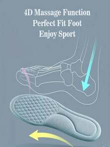 1pair Shock-Absorbing, Breathable, Sweat-Wicking, Durable Insole For Sports Shoes, Anti-Foot Pain Shoe Pad(Random Color) - Green Gray - View 4