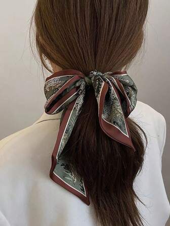 5件套女士佩斯利花纹涤纶丝巾/围巾/发带，适合日常发饰、包装袋、礼品和装扮，可作头巾、发带、吸汗带、学生用品、大学用品、女士头巾、柔软头巾、女士围巾、女士发带