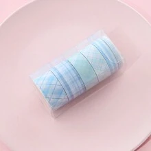 6入組方格和紙膠帶套裝，創意文具套組，適用於DIY方格內格紙、筆記和剪貼簿 - 彩色 - 查看 15