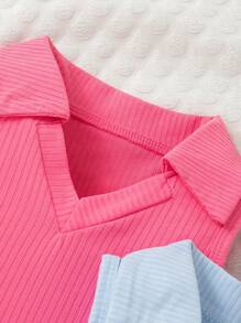 Young Girl Solid Color Sleeveless V-Neck Dress 3-Piece Set With Elegant Elegant - Multicolor - View 5