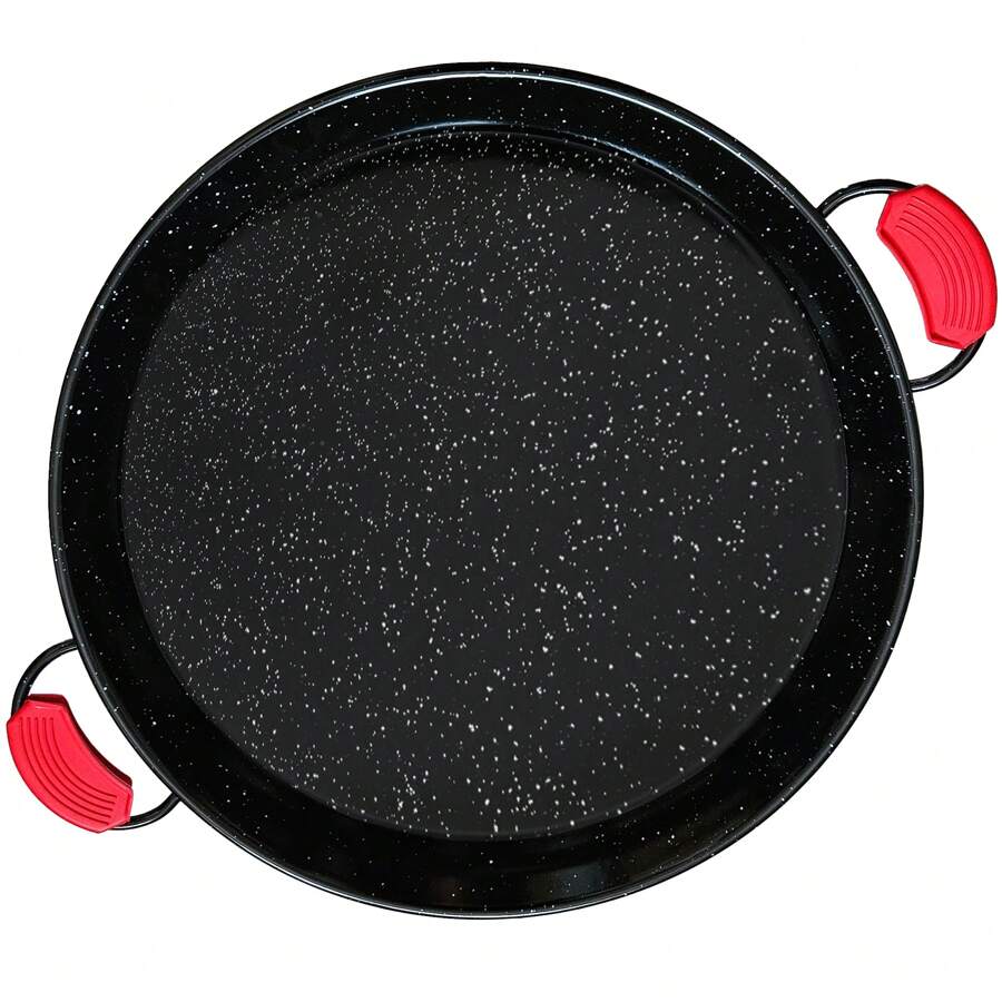 Paellapfanne Valenciana 46cm ✅Versand 48/72h ✅ Emaillierter Antihaft-Stahl, 12 Portionen Paella, Briebe, PAN46, Schwarz - Schwarz - Übersicht 1