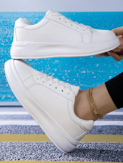 Dicke weiße Sneakers für Männer, 2024 neue Sportschuhe für Männer und Frauen, erhöhen die Höhe, vielseitig und lässig