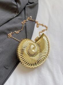 海螺小众设计 创意亚克力链条包 女包 个性休闲 单肩包 蜗牛造型 时尚百搭斜挎包 适合聚会派对街拍 - 金色 - 查看 7